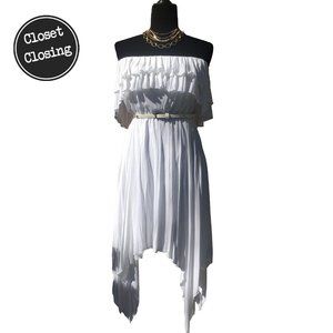 NWOT White Strapless High-Low Dress | Size…